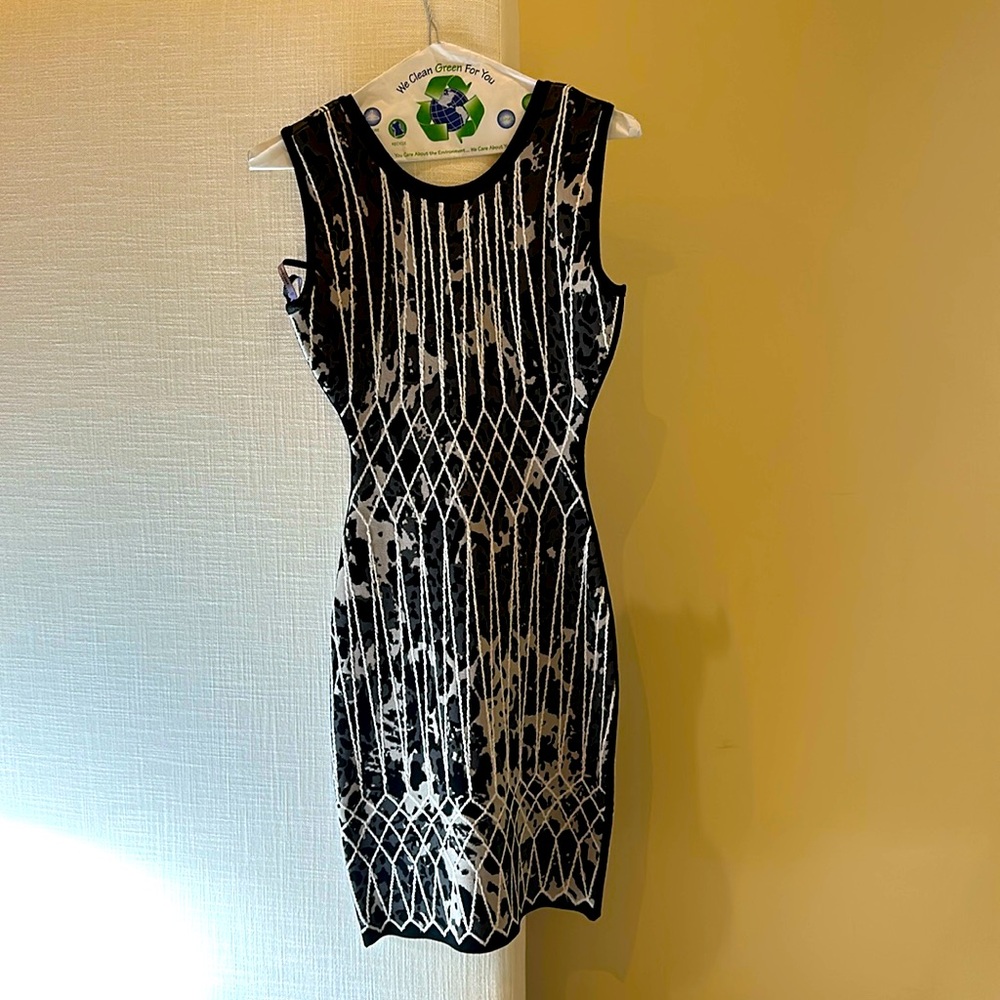 Herve Leger body con dress with U back size small